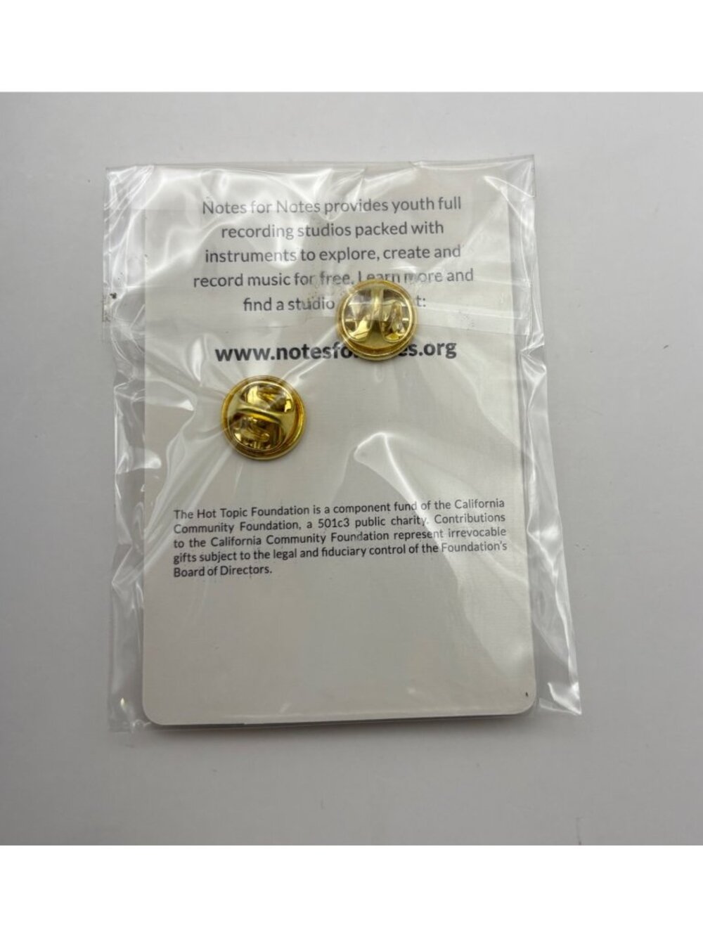 Music Notes For Notes Pin Set Hot Topic Foundation Black Gold Tone Enamel NEW - Picture 2 of 6